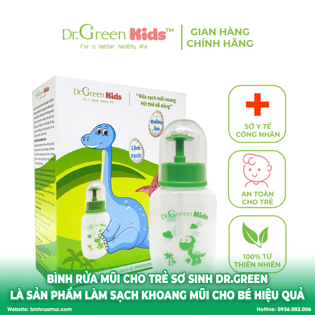 bình rửa mũi cho trẻ sơ sinh Dr.Green là sản phẩm làm sạch khoang mũi cho bé hiệu quả